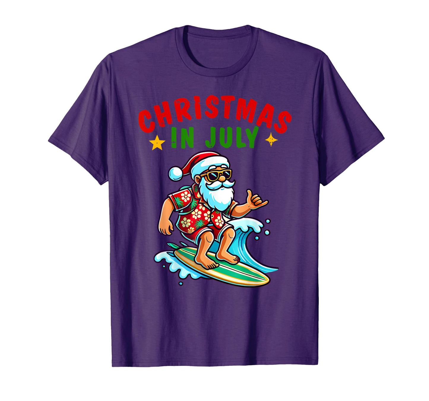 Christmas In July Shirt Boys Kids Santa Surfing Summer Xmas T-Shirt