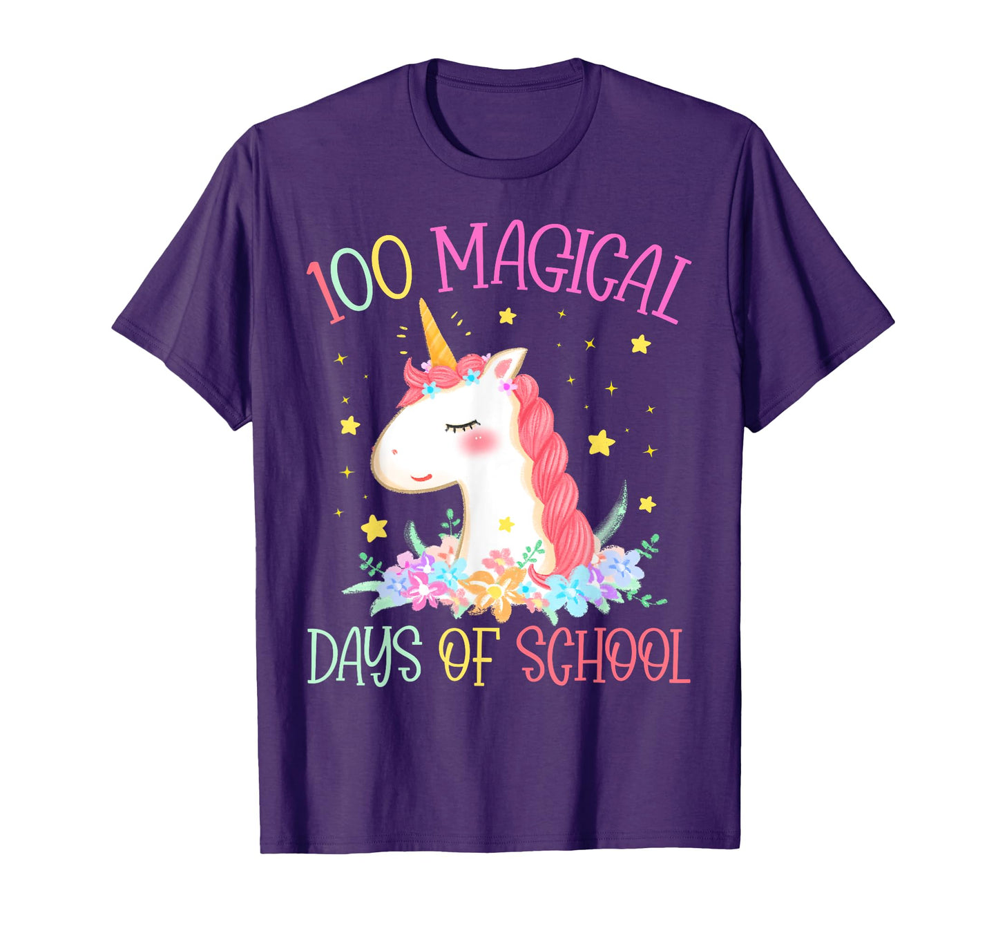 100th Day of School Unicorn 100 Magical Days Girls Teacher T-Shirt