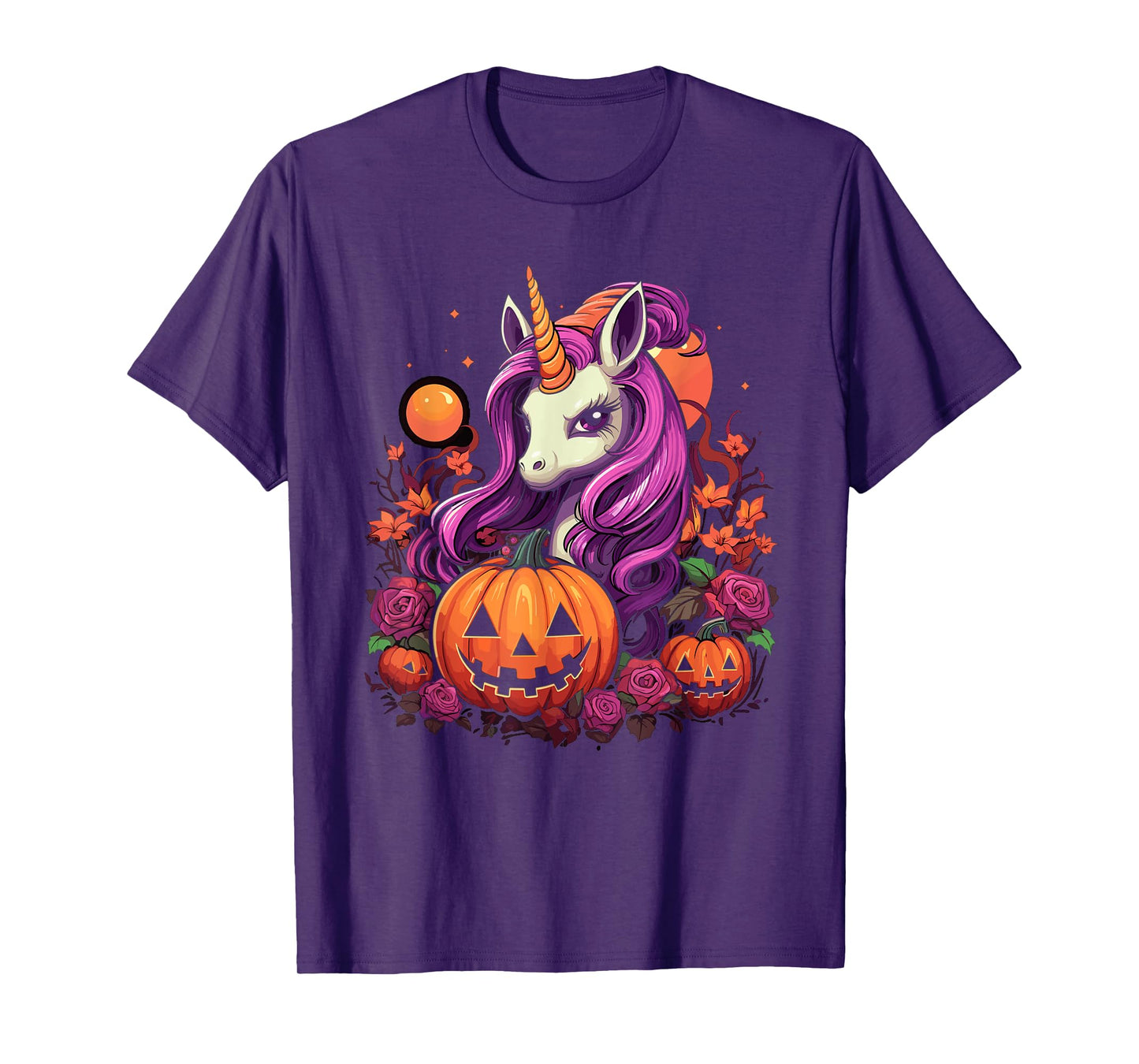 Cute Halloween Girly Halloween Unicorn Halloween Pumpkin T-Shirt