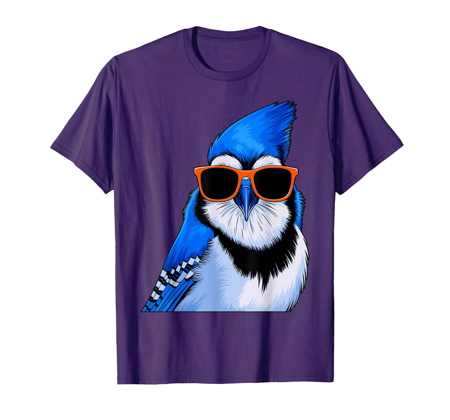 Blue Jay Bird with Sunglasses Birdwatching T-Shirt