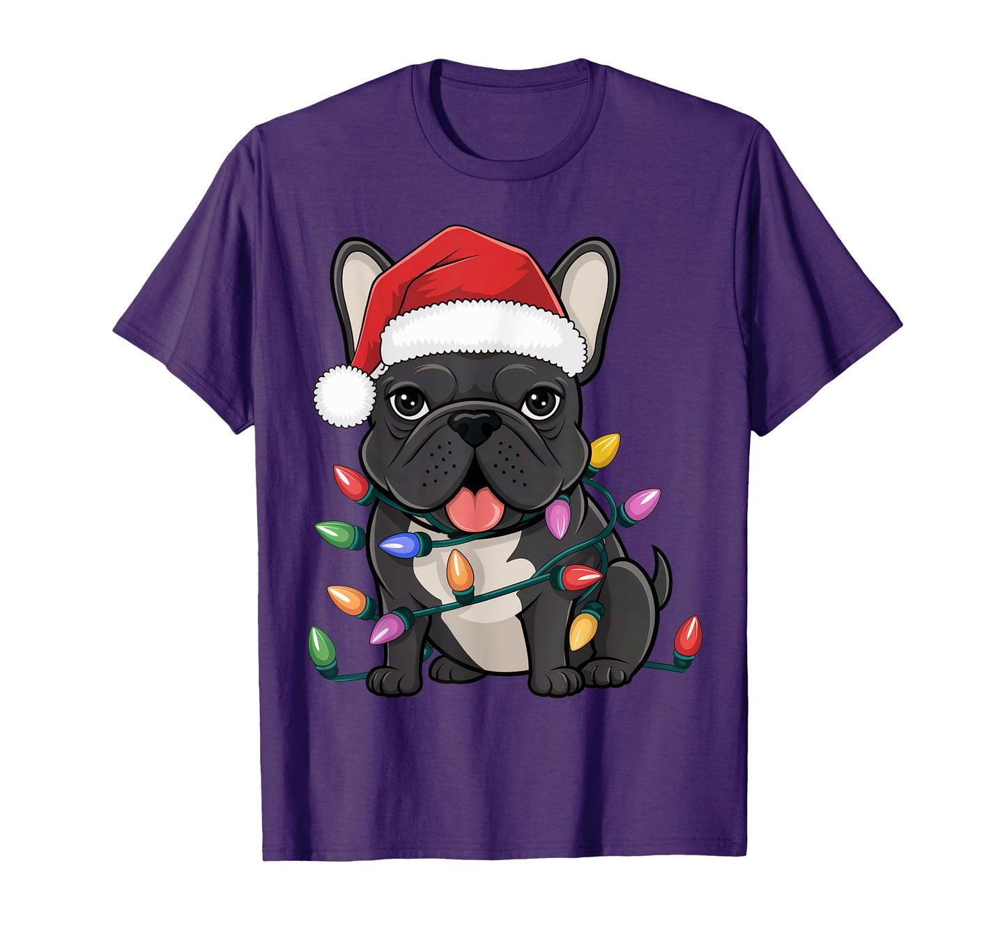 French Bulldog Christmas Lights Xmas Dogs Gifts Men Women T-Shirt