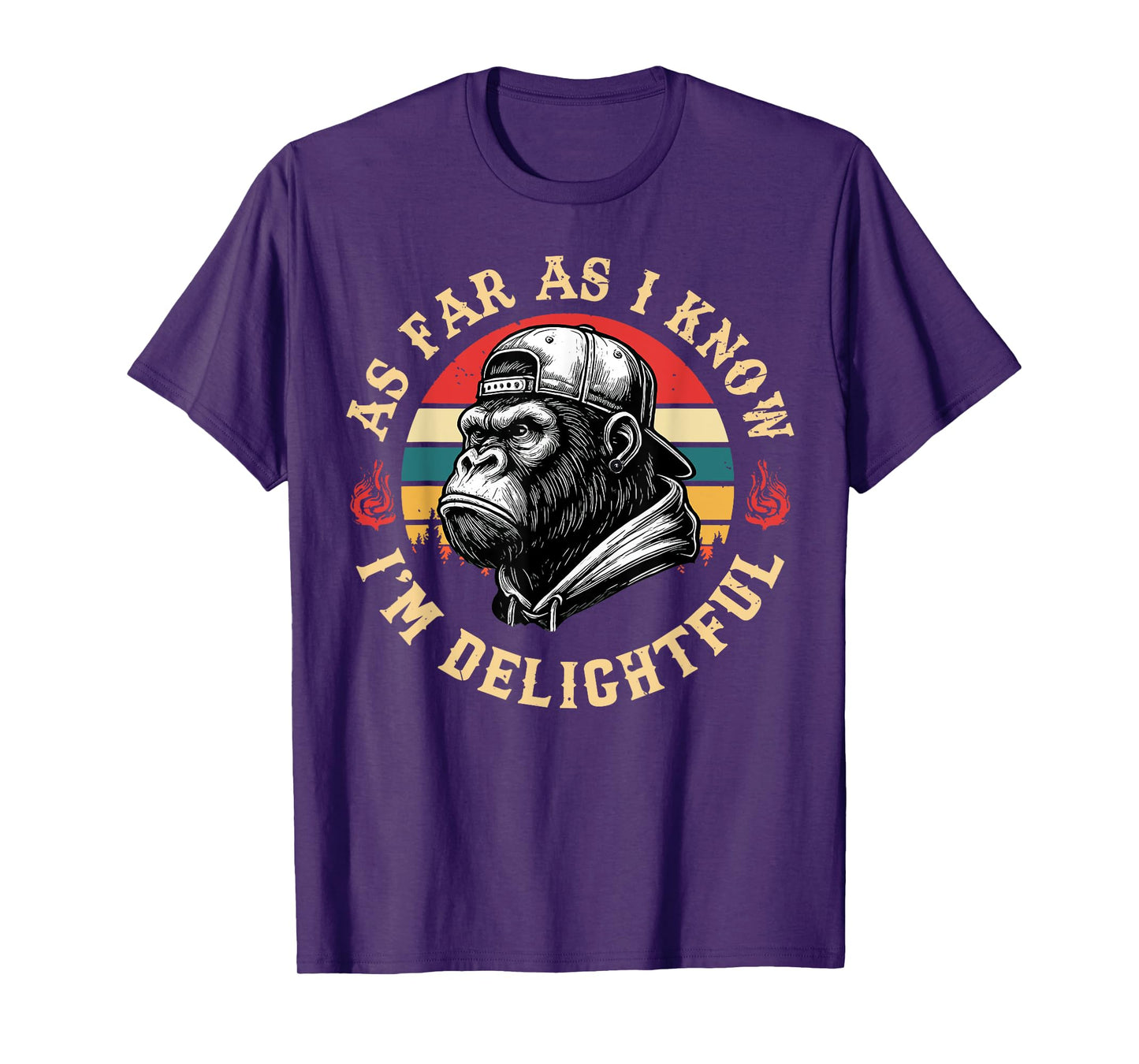 As Far As I Know I'm Delightful Funny Monkey Men Vintage T-Shirt