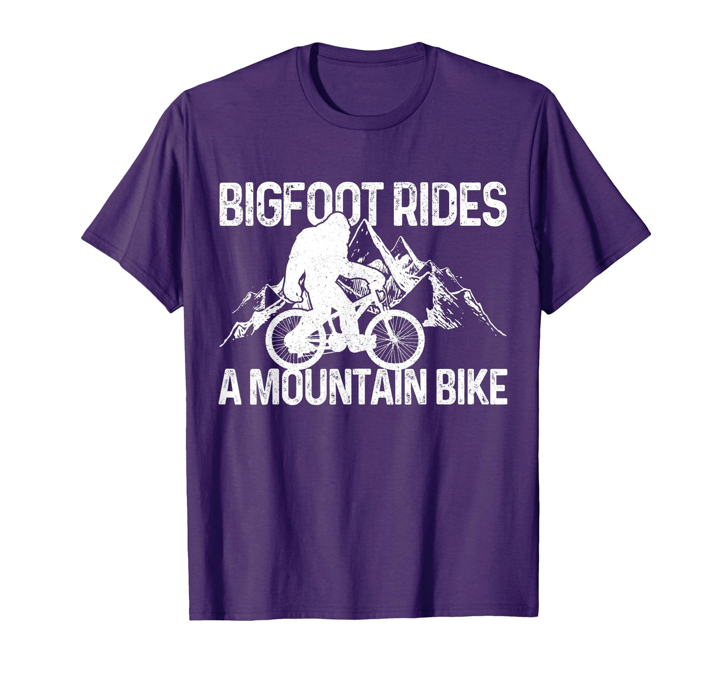 Bigfoot Rides A Mountain Bike Funny MTB Biking Biker Gift T-Shirt