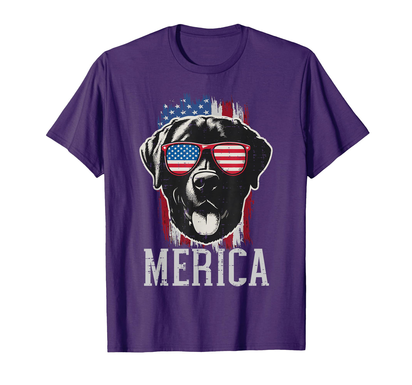 4th Of July Dog Labrador Merica US Flag Men Women Kids T-Shirt