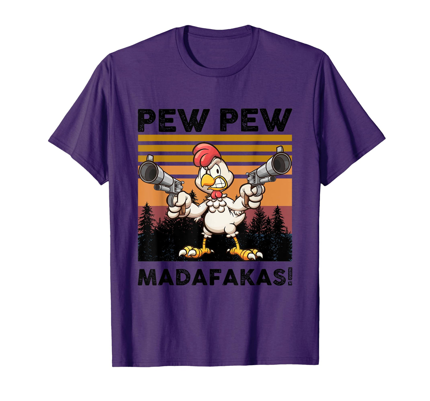 PEW Madafakas Turkey With Gun Retro Vintage Thanksgiving T-Shirt