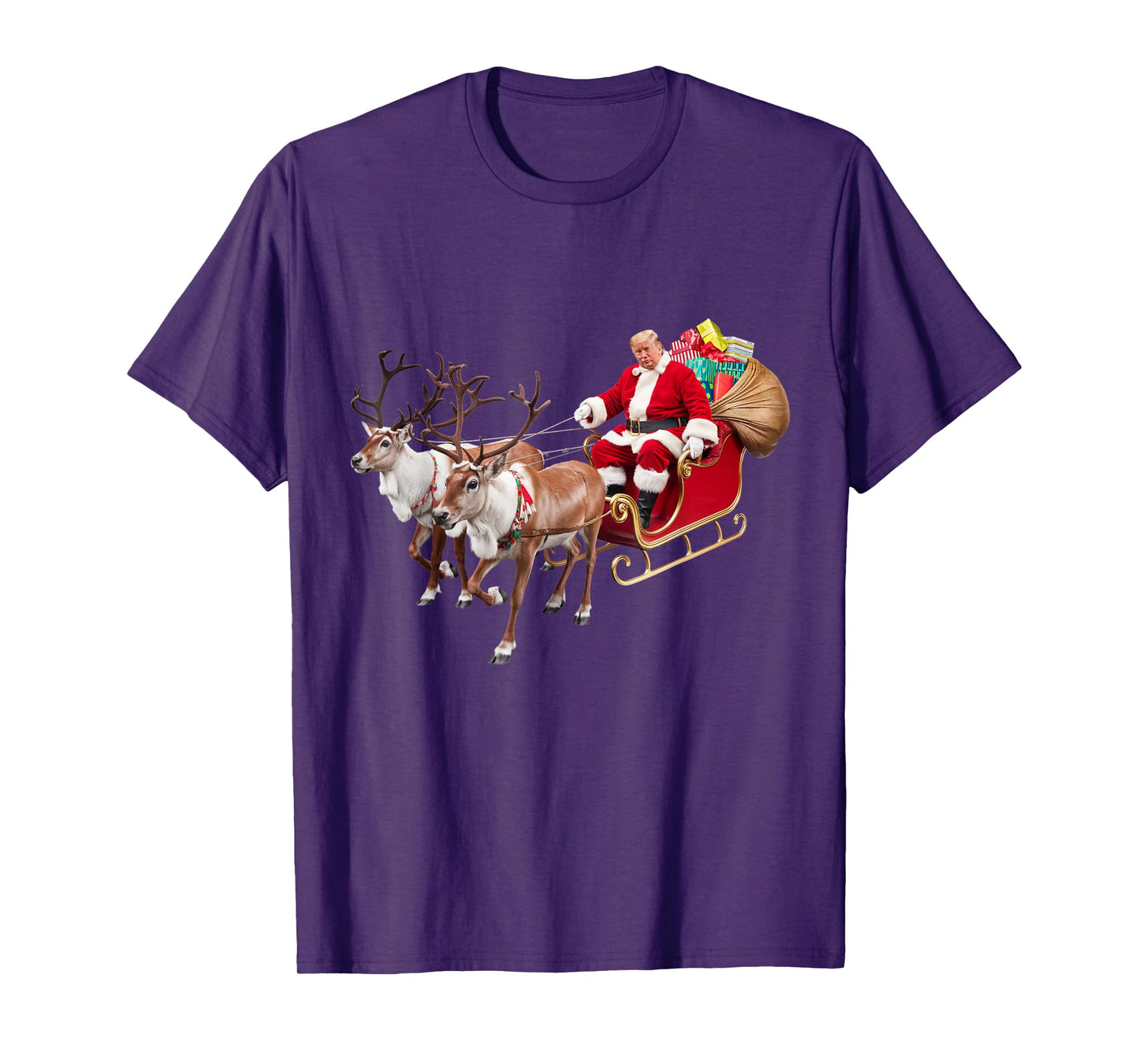 Donald Trump Santa Claus Sleigh Christmas Xmas USA President T-Shirt