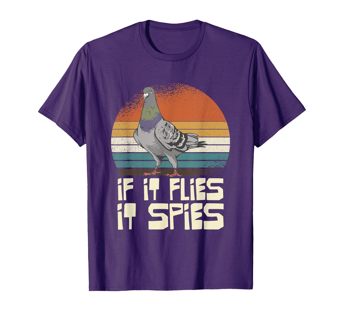 Pigeon If It Flies It Spies Retro T-Shirt