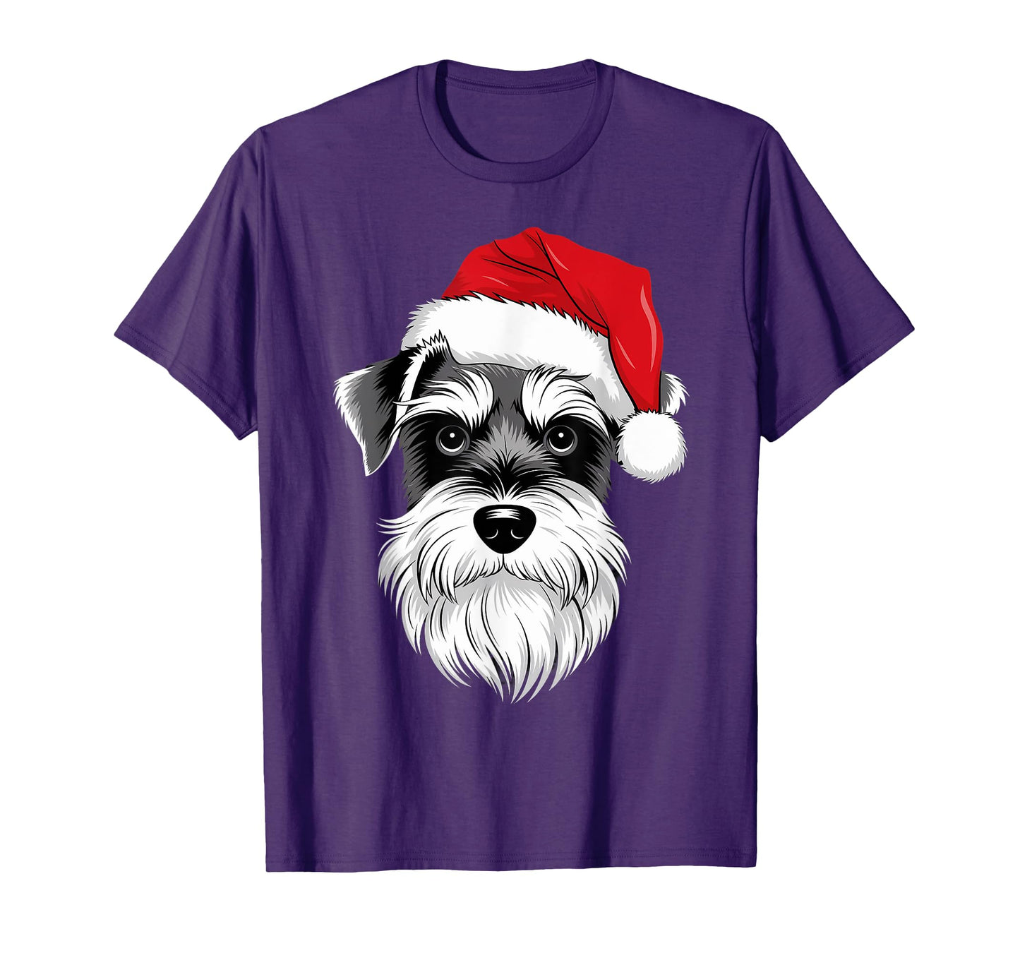 Mini Schnauzer Santa Dog on Miniature Schnauzer Christmas T-Shirt
