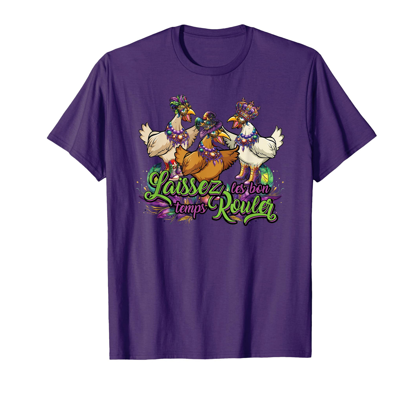 Mardi Gras Chicken Run Chicken Chase Fat Tuesday Carnival T-Shirt
