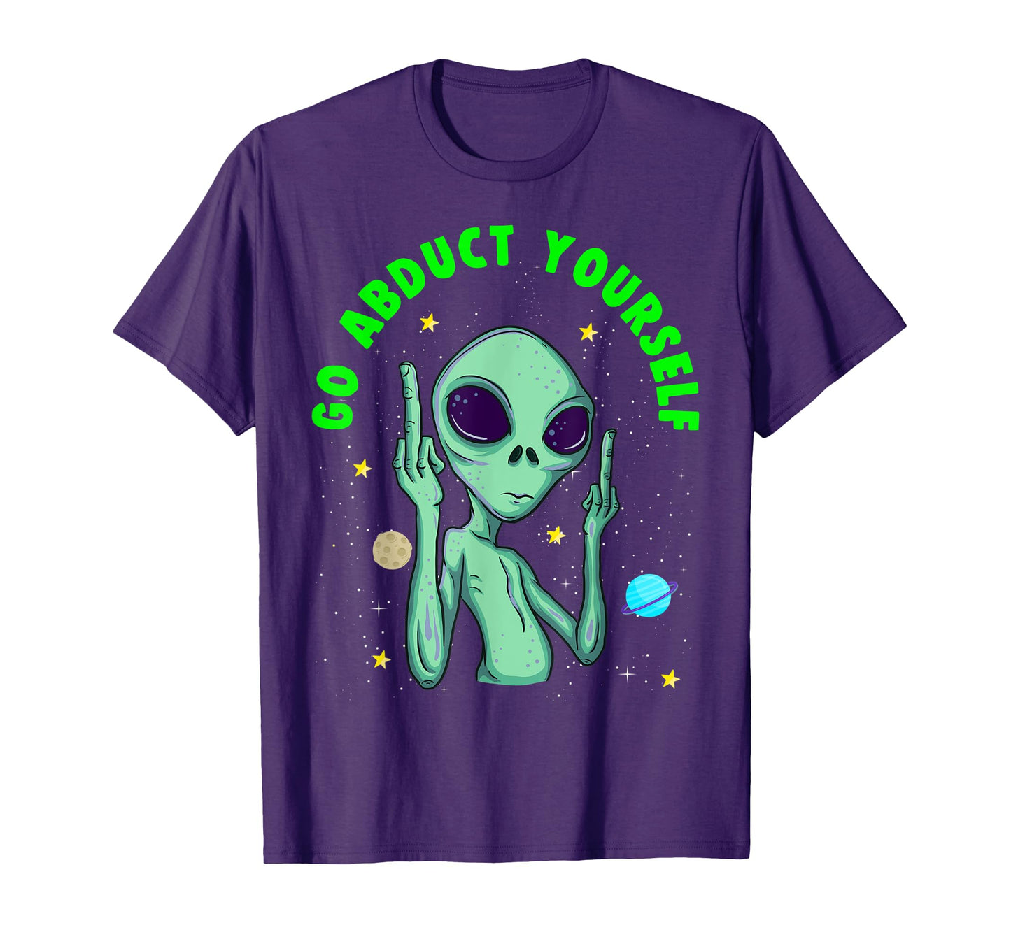 Funny Alien Middle Finger T-Shirt Flipping Double Birds