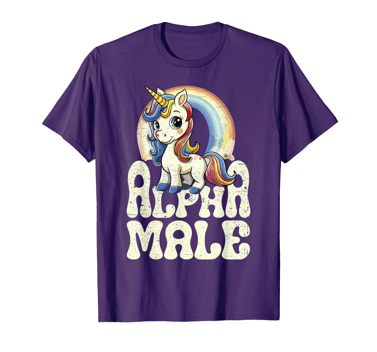 Alpha Male Unicorn Funny Sarcastic Ironic Weird Y2K Humor T-Shirt