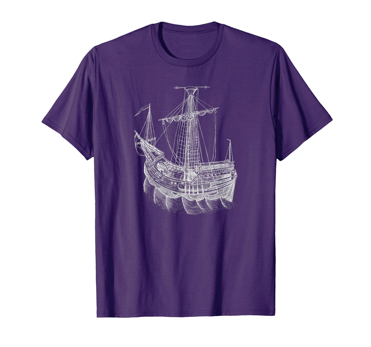 Vintage Historical Sailing Ship Drawing Sailing Ship T-Shirt