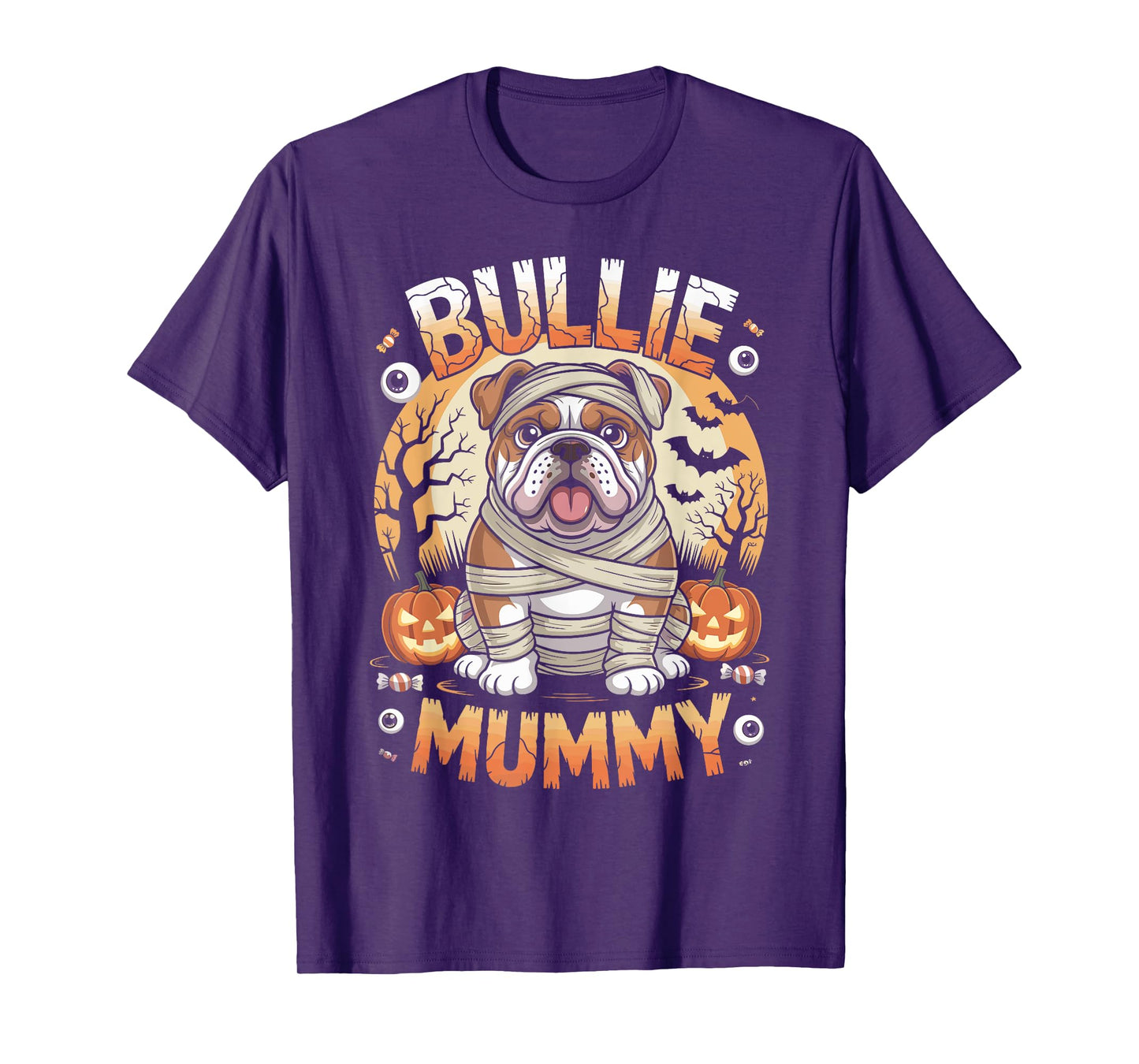 Bullie Mummy Halloween Costume Dog Owner English Bulldog T-Shirt