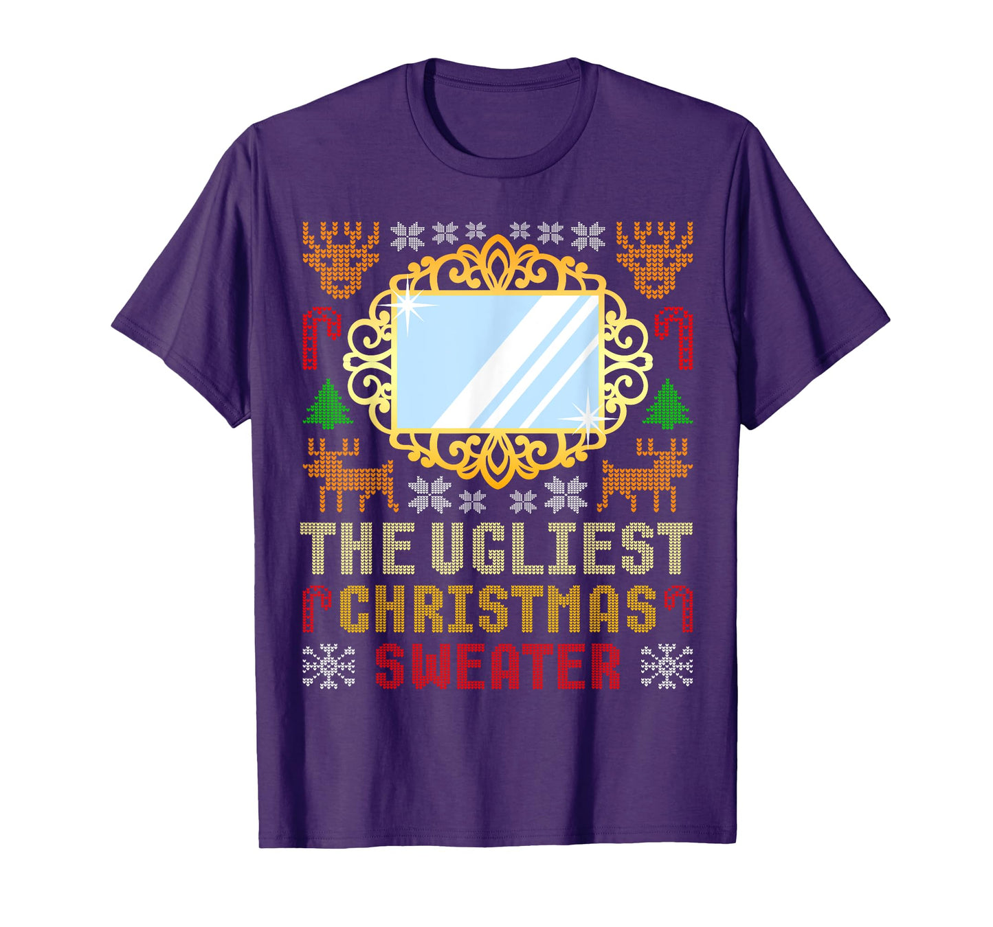 The Ugliest Ugly Christmas Sweater With Mirror Funny Xmas T-Shirt
