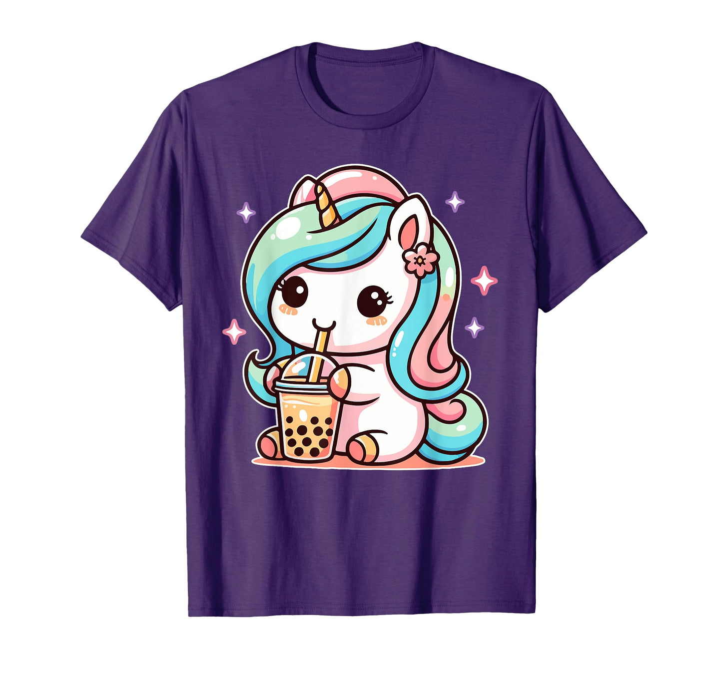Milk Tea Unicorn Kawaii Unicorn Drinks Boba Tea Bubble Tea T-Shirt