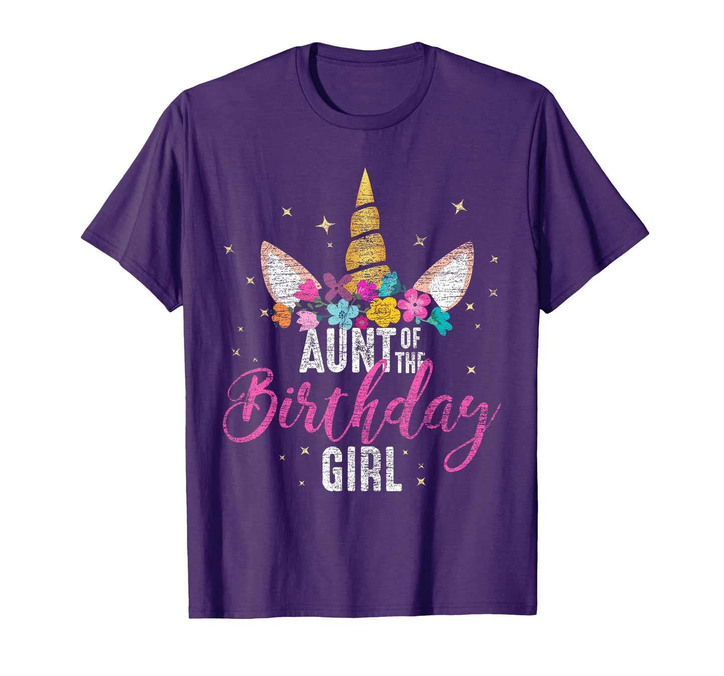 Aunt Of The Birthday Girl Aunt Gift Unicorn Birthday T-Shirt