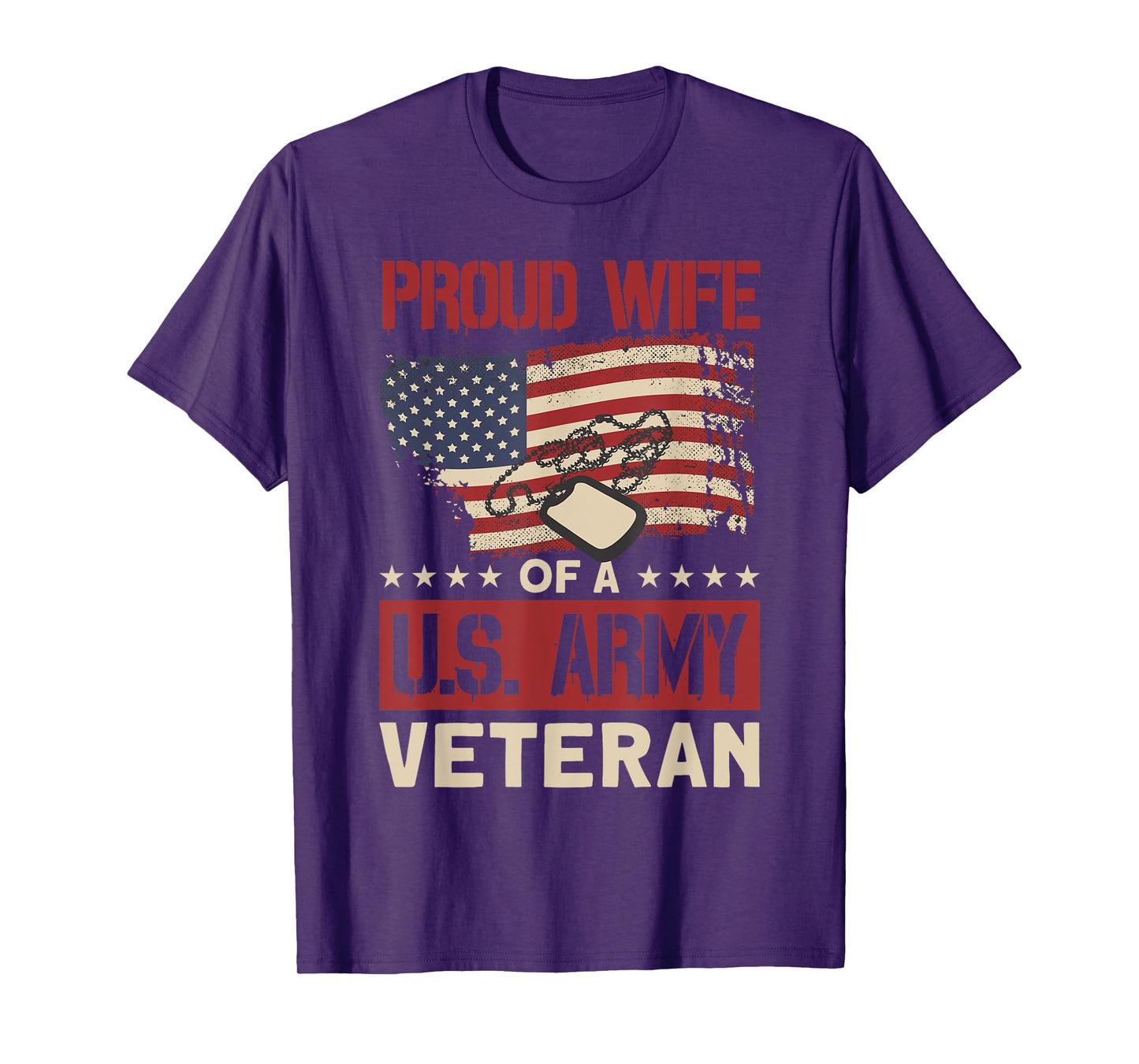 Proud Wife Of A U.S. Army Veteran - Soldier Wife T-Shirt