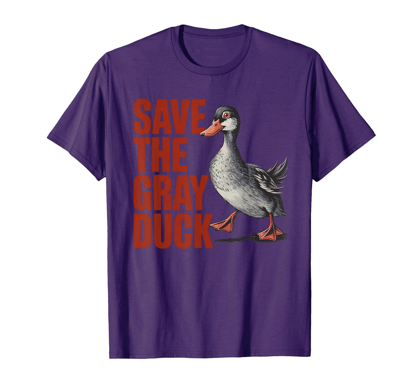 Save The Gray Duck Wildlife Conservation Duck Art T-Shirt