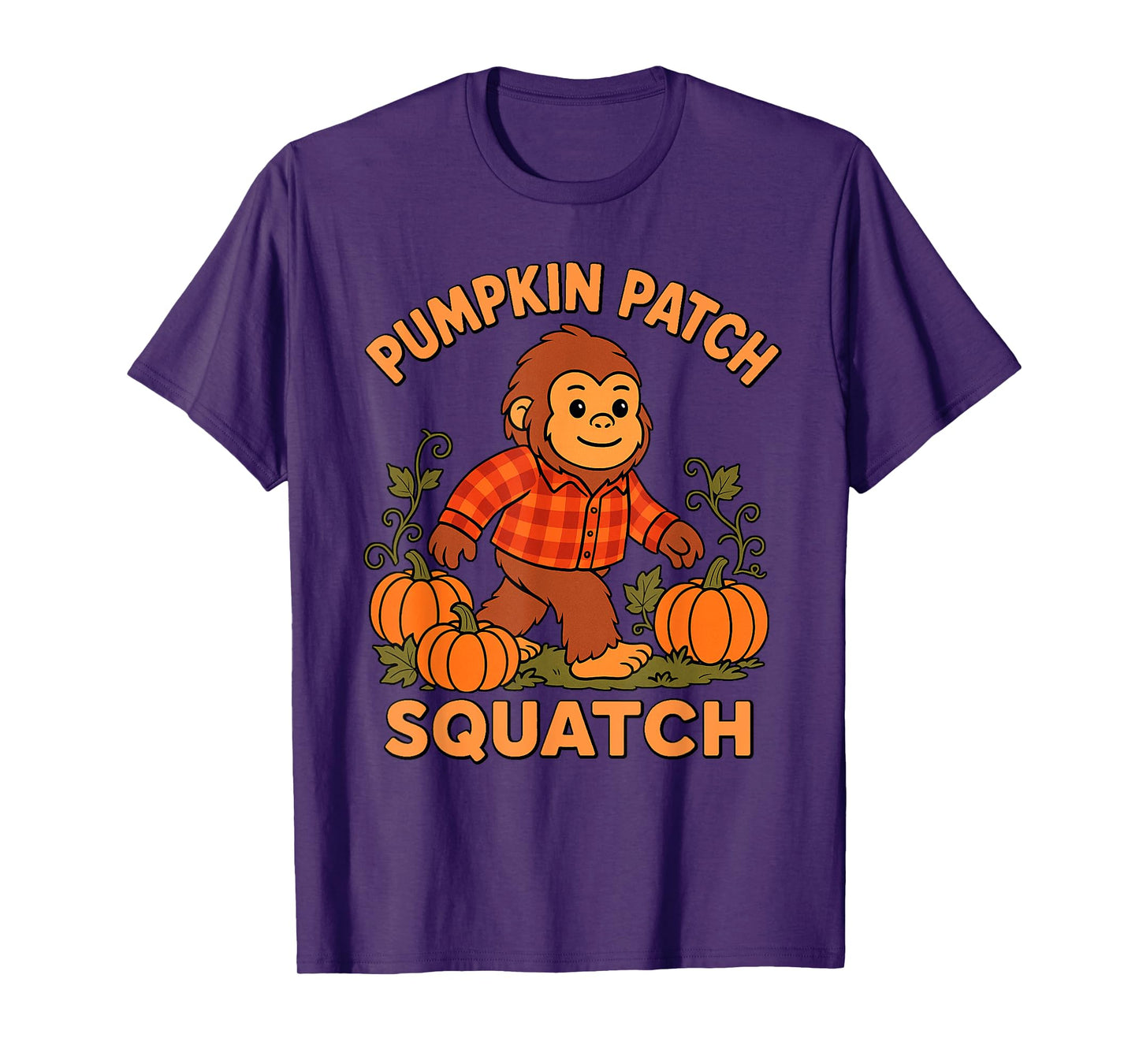 Pumpkin Patch Squatch Bigfoot Halloween Fall Kids Sasquatch T-Shirt