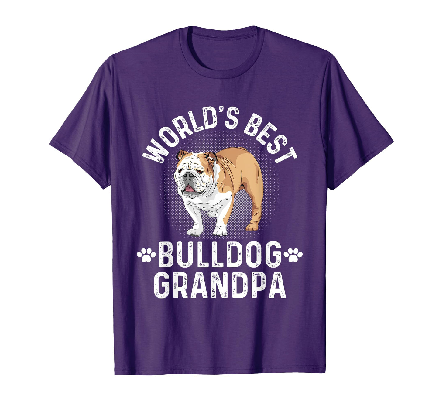 Worlds Best Bulldog Grandpa - Dog Grandfather T-Shirt for Men Women Girls Kids
