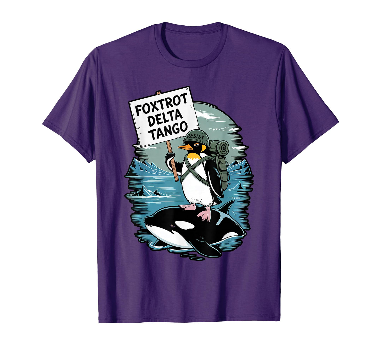 Foxtrot Delta Tango Penguin Dolphin Funny Anti Tariff T-Shirt