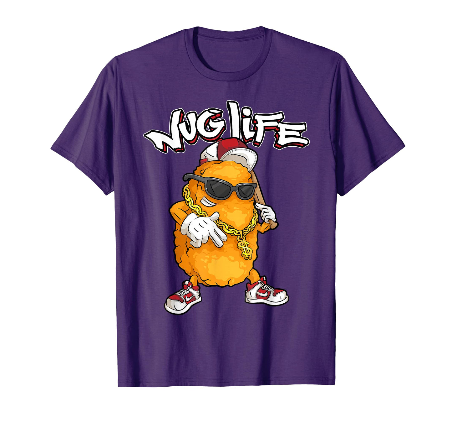 Cool Gangster Chix Fingers Fans Boys Girls Designs Funny Nug Life Gift | Cute Chicken Nuggets Lover Unisex-Adults and Kids T-Shirt