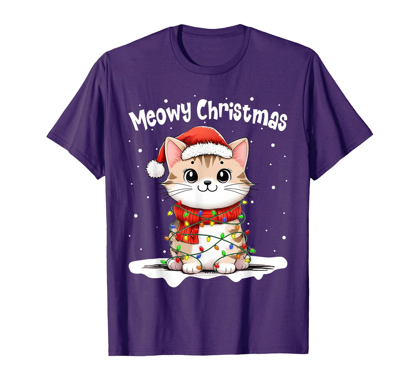 Meowy Catmas Cat Christmas Cute Kitten Cat Santa Xmas Family T-Shirt for Men Women Kids