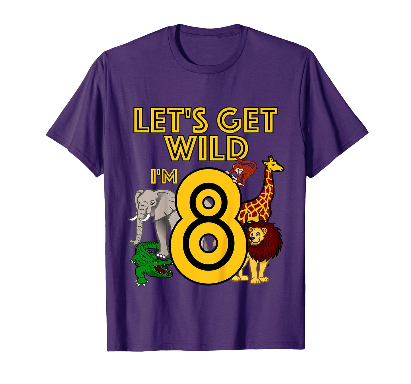 8 Year Old Zoo Birthday Shirt Safari Jungle Animal 8th Gift T-Shirt