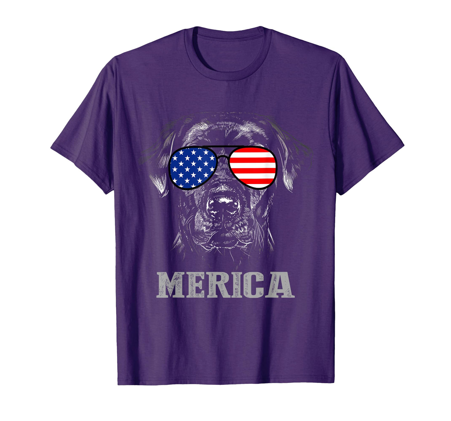 Labrador Retriever Patriotic Dog Merica 4th of July USA Flag T-Shirt