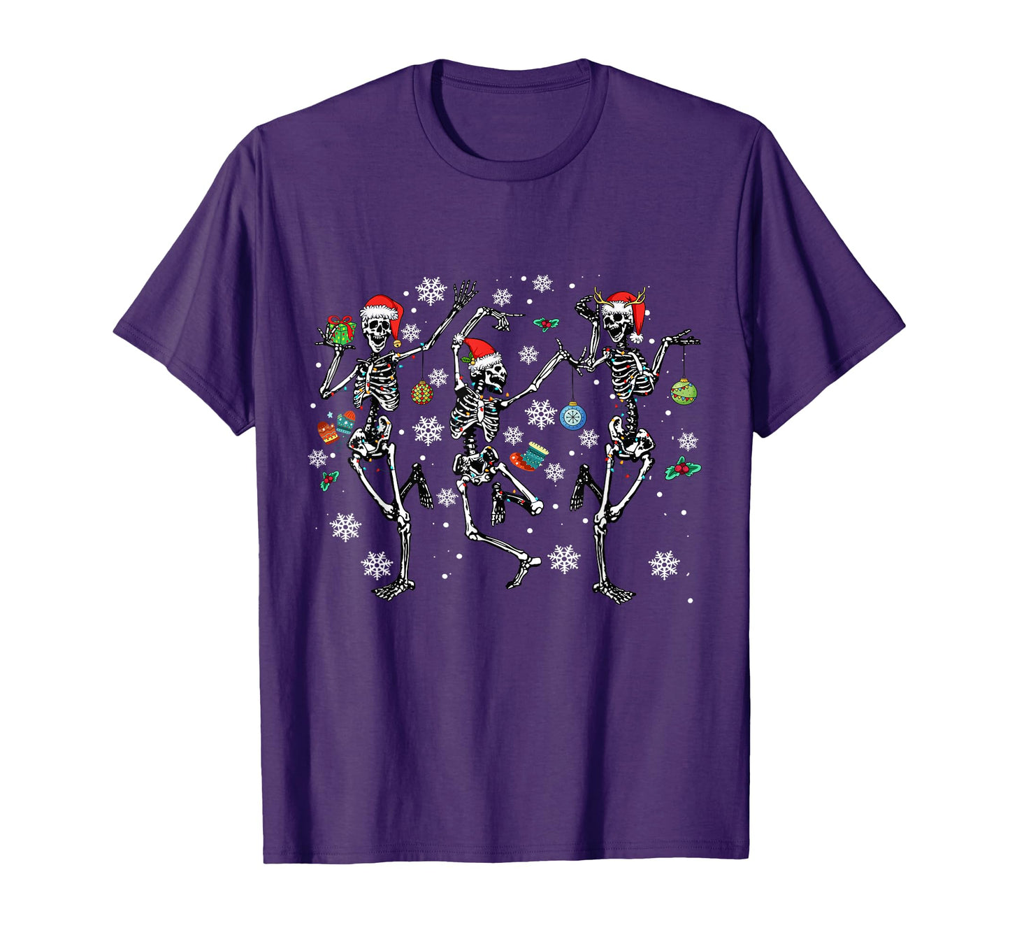 Christmas Skeleton Dancing Xmas 2025 Men Women Kids T-Shirt