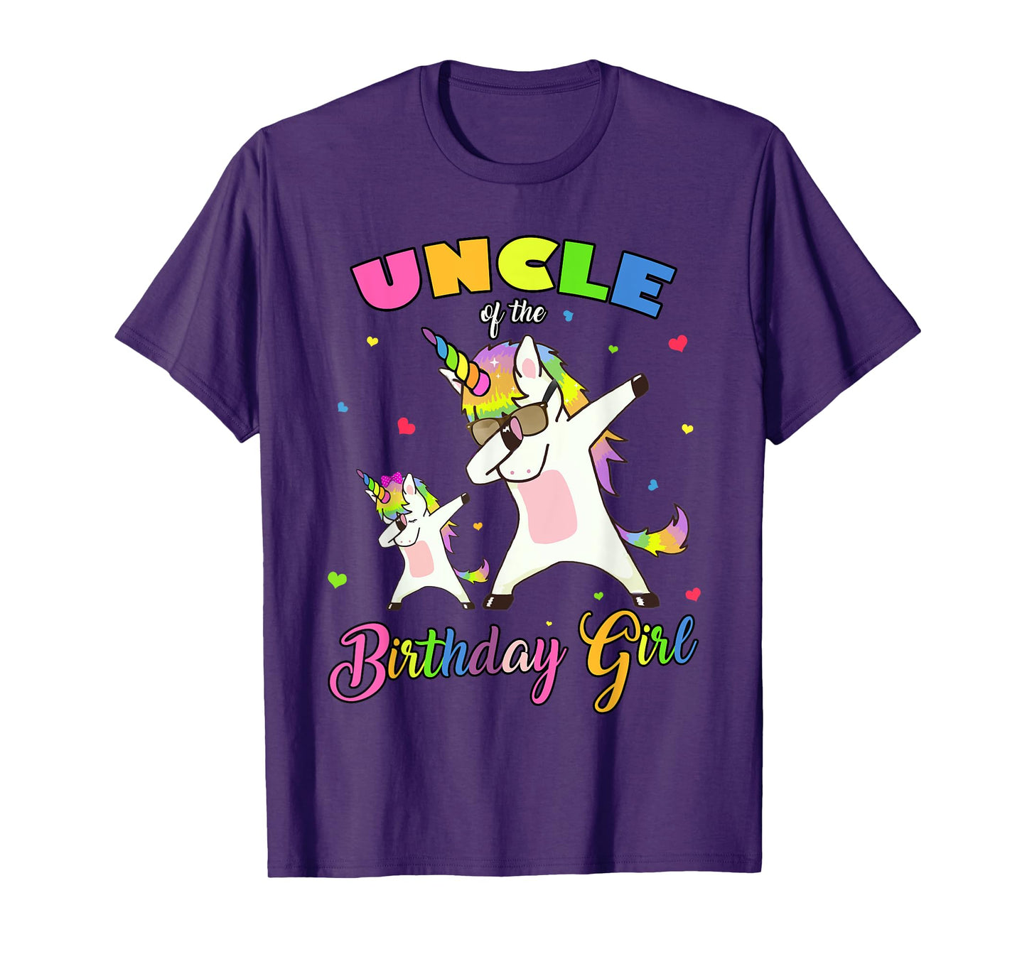 Uncle of the Birthday Girl Dabbing Unicorn Birthday Princess T-Shirt