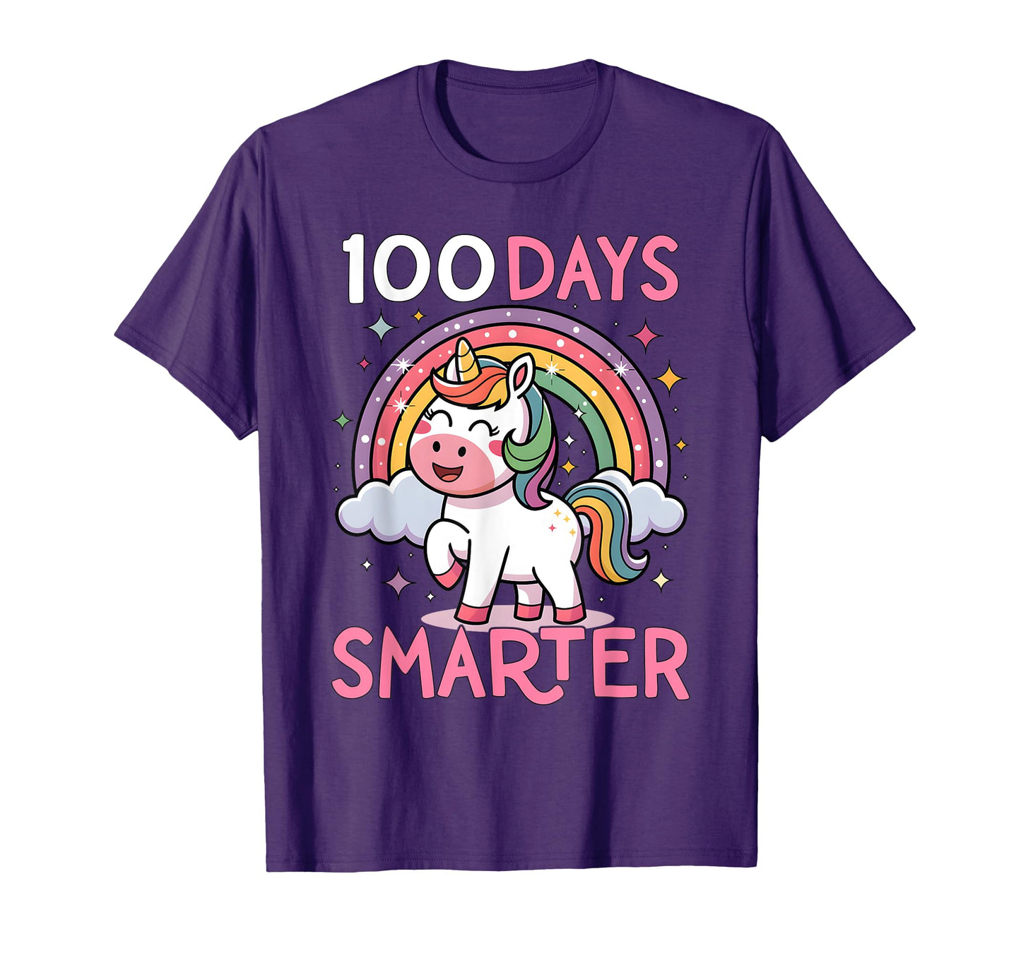 100 Days Smarter Unicorn Girls Teacher 100th Day of School T-Shirt