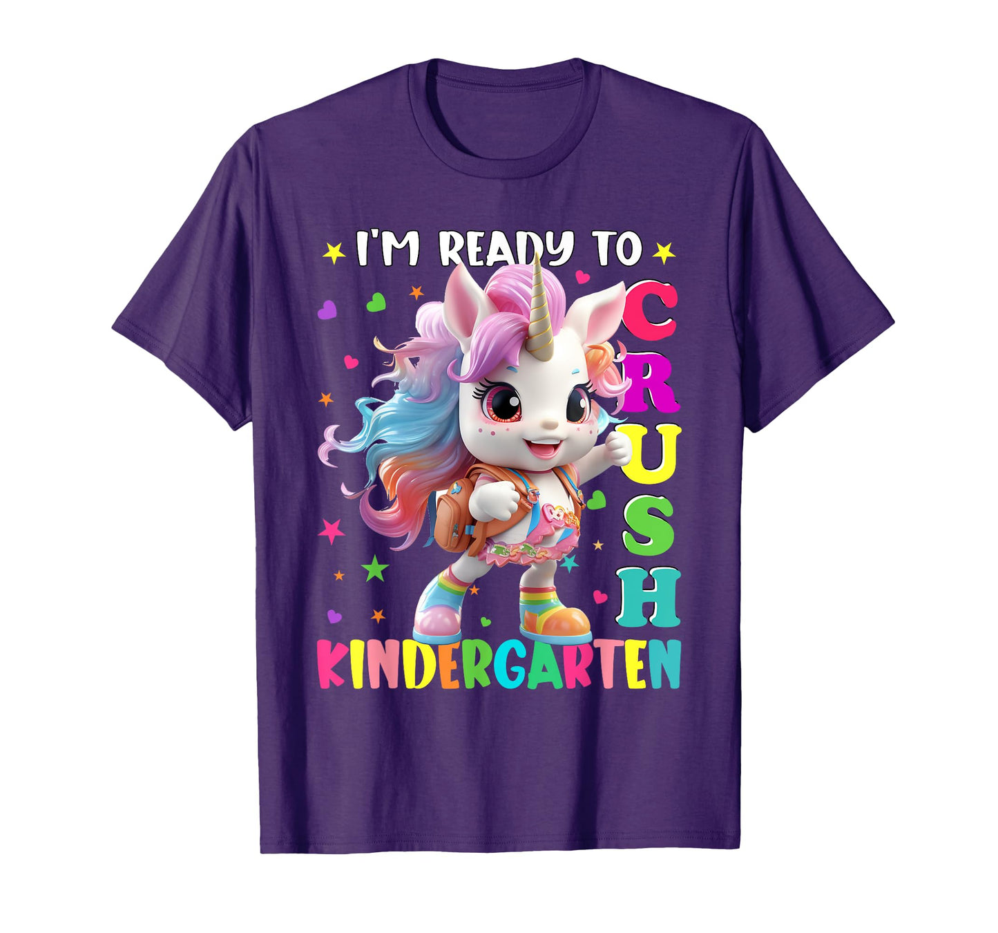 Im Ready To Crush Kindergarten Unicorn Back To School Girls T-Shirt