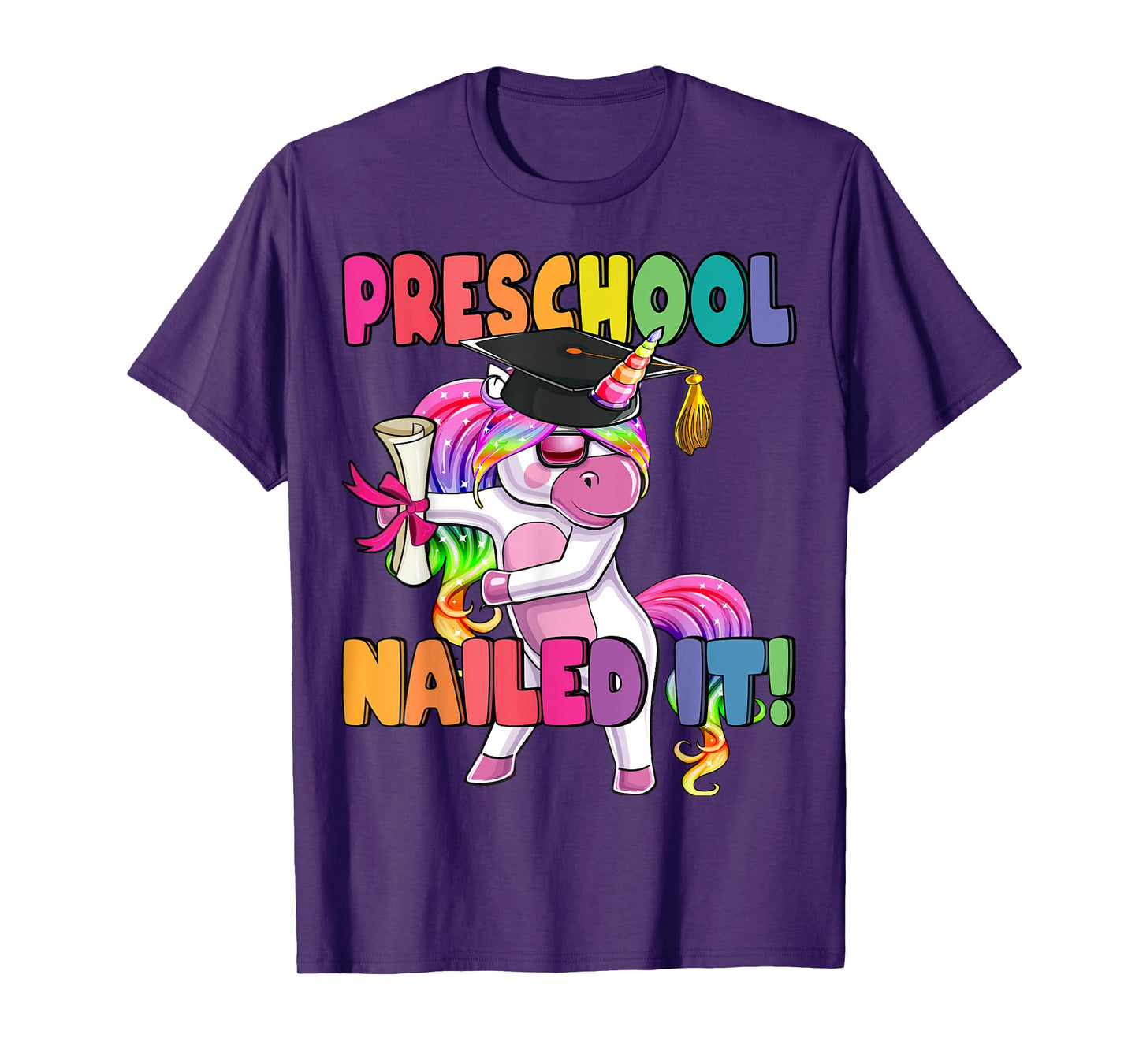 Preschool Nailed It Flossing Unicorn Graduation Shirt Gift T-Shirt