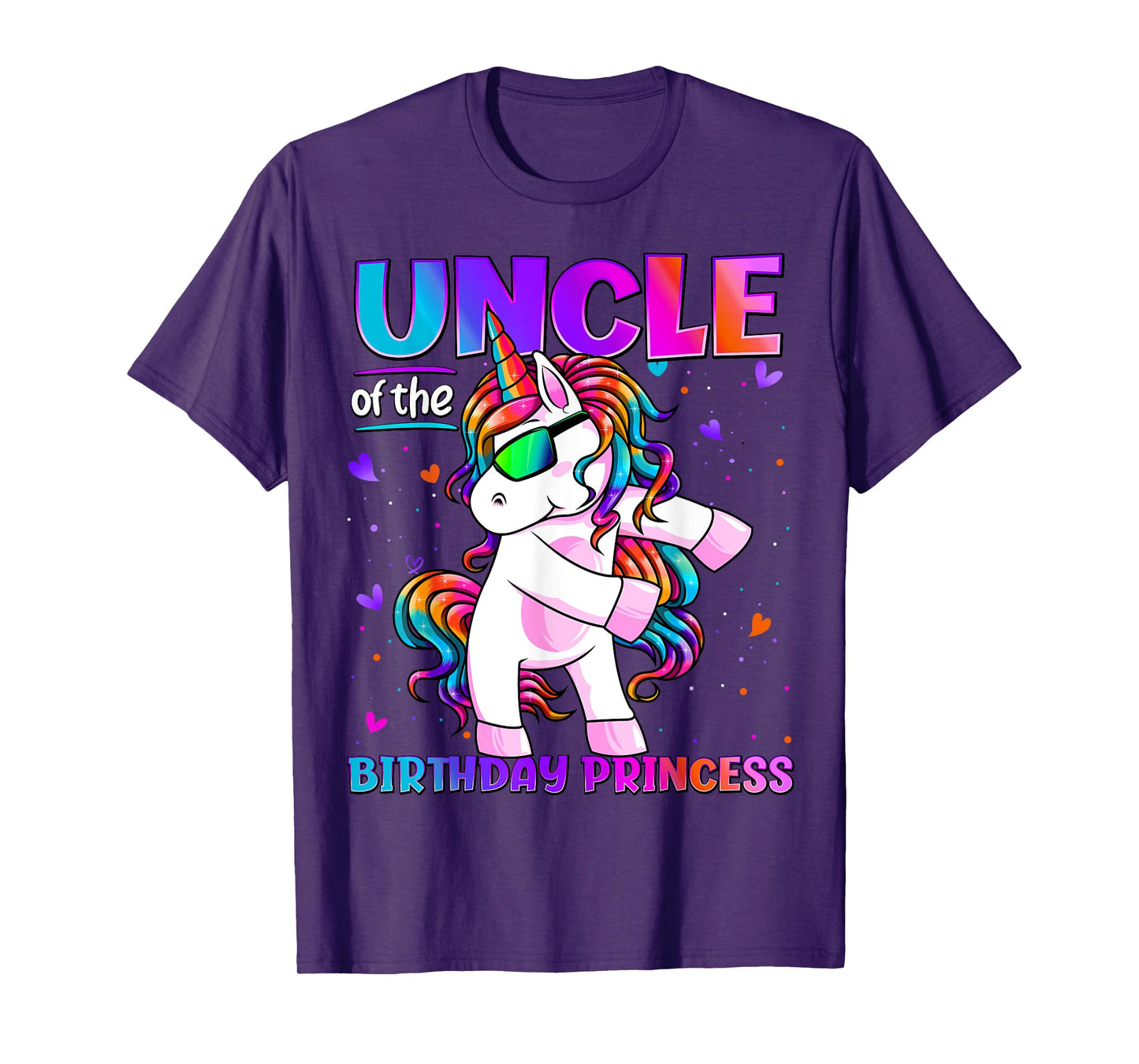 Uncle of the Birthday Princess Flossing Unicorn Uncle Mens T-Shirt