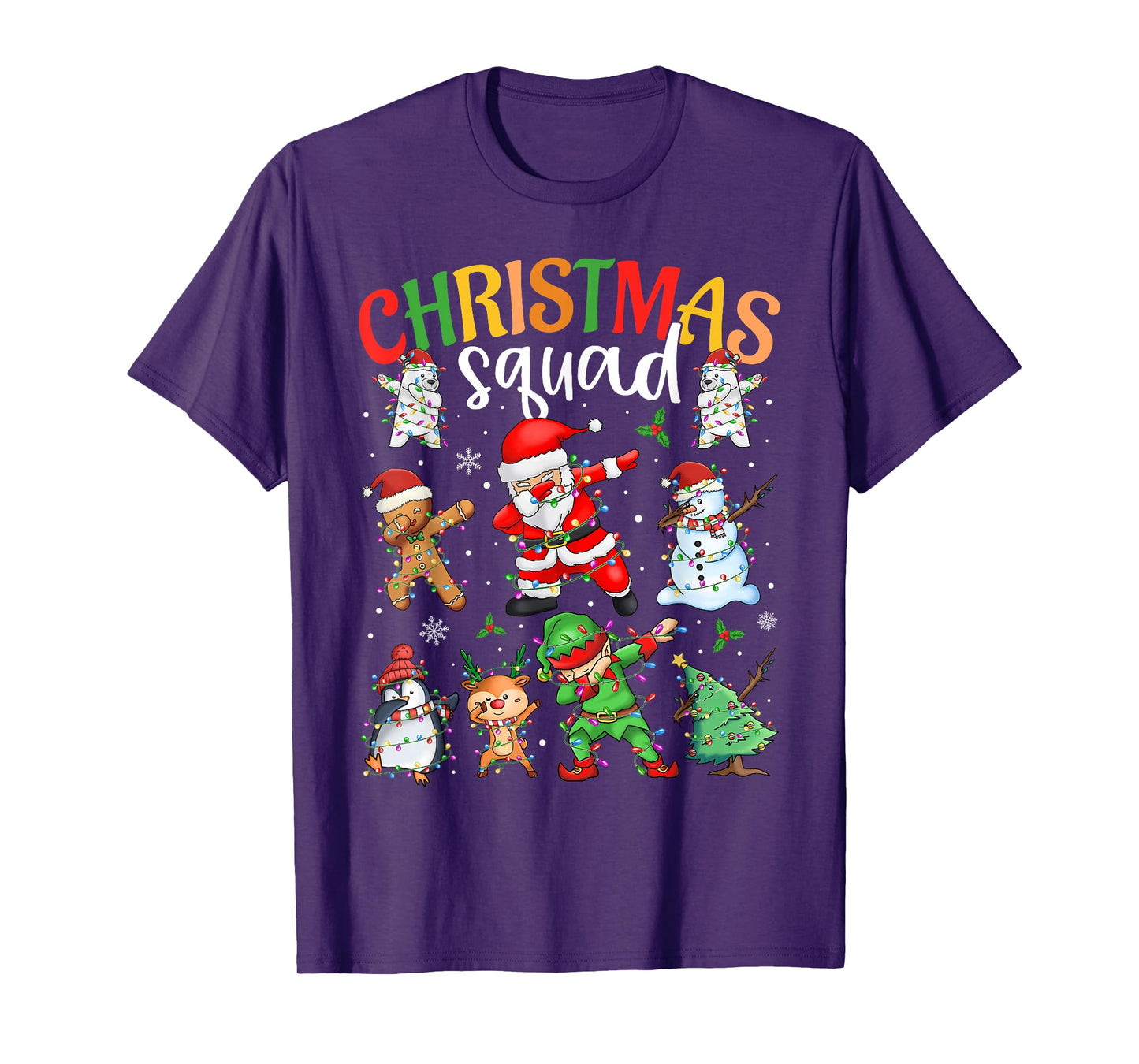 Christmas Squad Santa Dabbing Elf Family Matching Pajamas T-Shirt