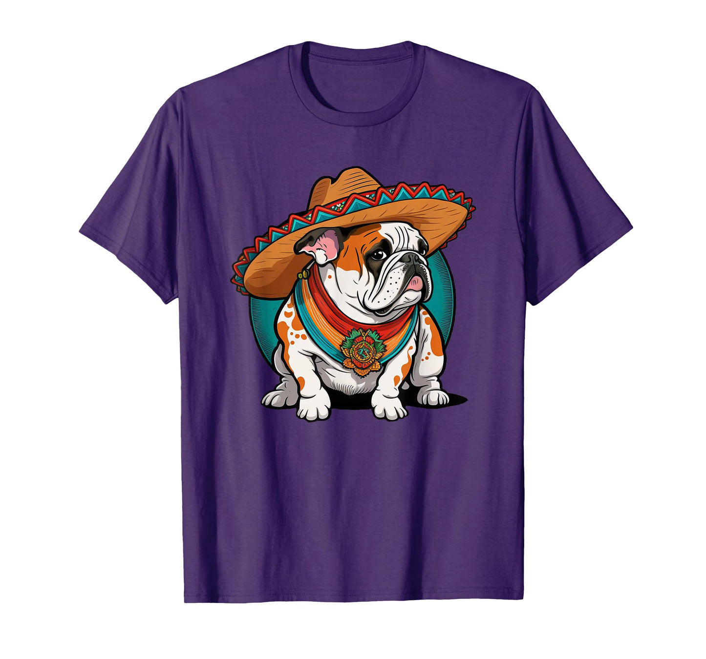 Hispanic Pride English bulldog with Sombrero Heritage T-Shirt