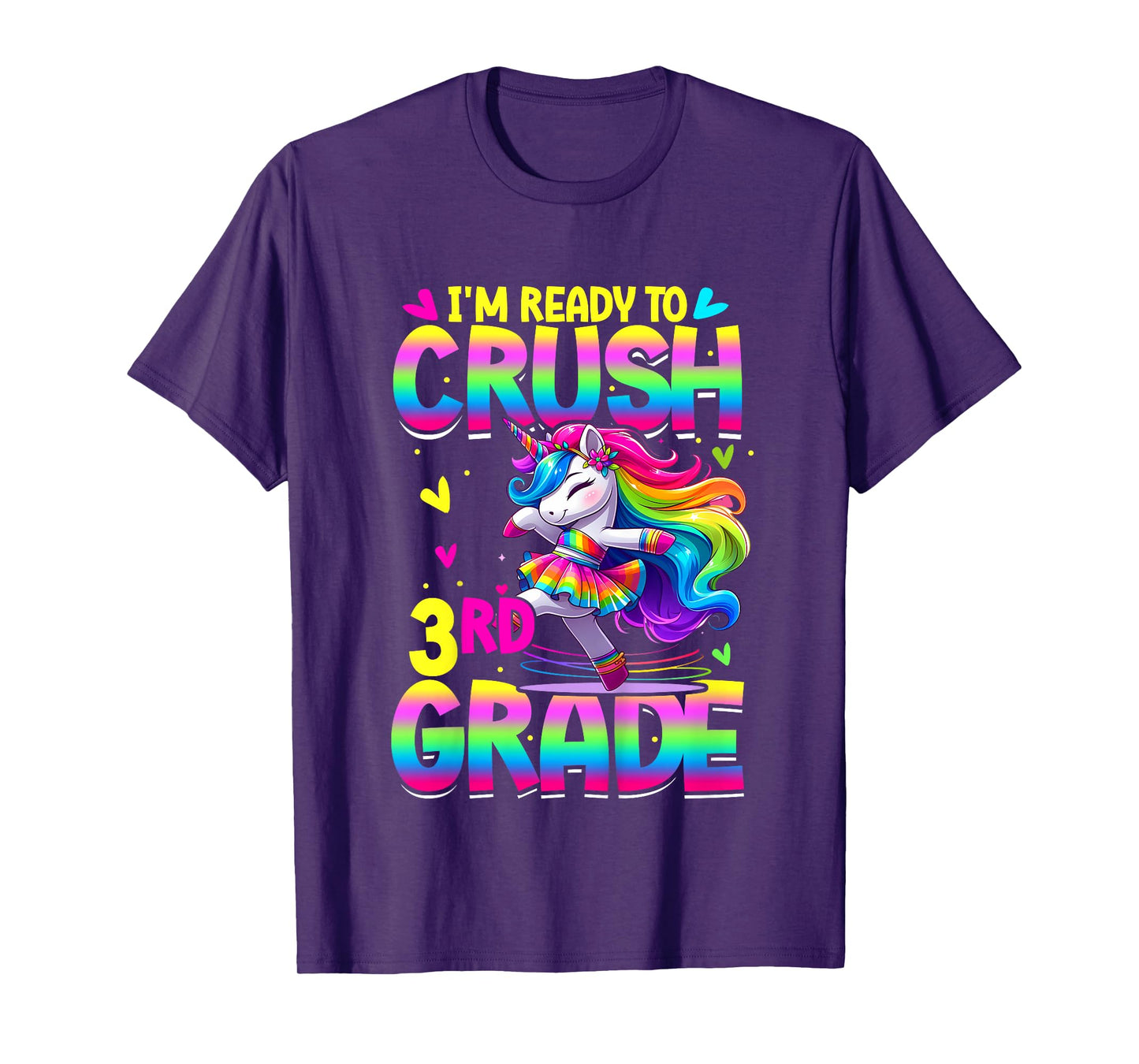 I'm Ready To Crush 3rd Grade Back To School Dancing Unicorn T-Shirt