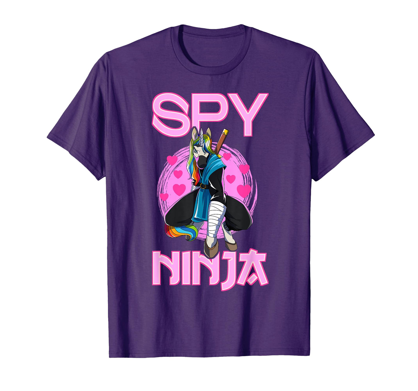 Spy Ninja Unicorn Gamer Rainbow Spione Samurai T-Shirt