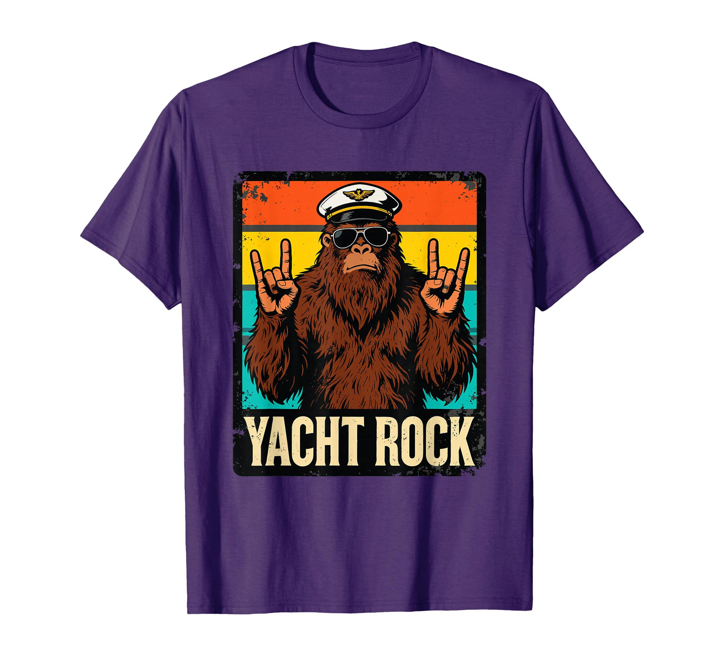 Funny Bigfoot Yacht Rock Boat Captain T-Shirt