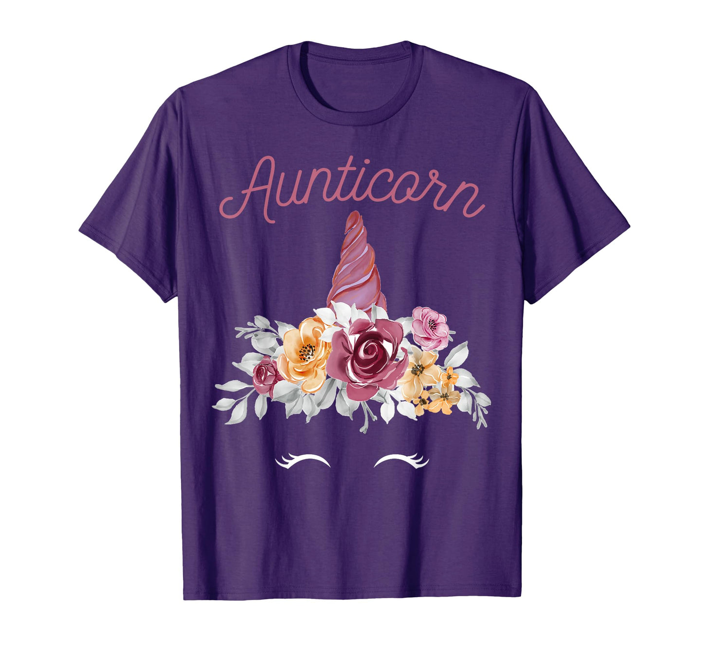 More Best Aunt & Auntie Presents Unicorn Aunt T-Shirt Black Women's Classic Fit Short Sleeve Crew Neck Small