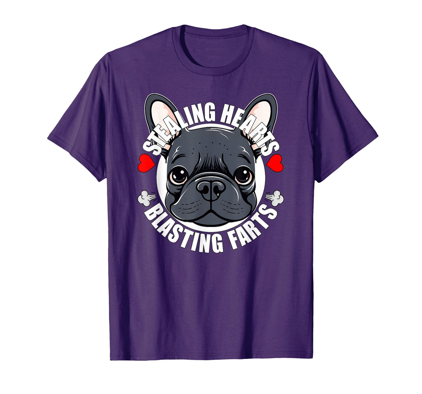 Funny Frenchie French Bulldog Stealing Hearts Blasting Farts T-Shirt