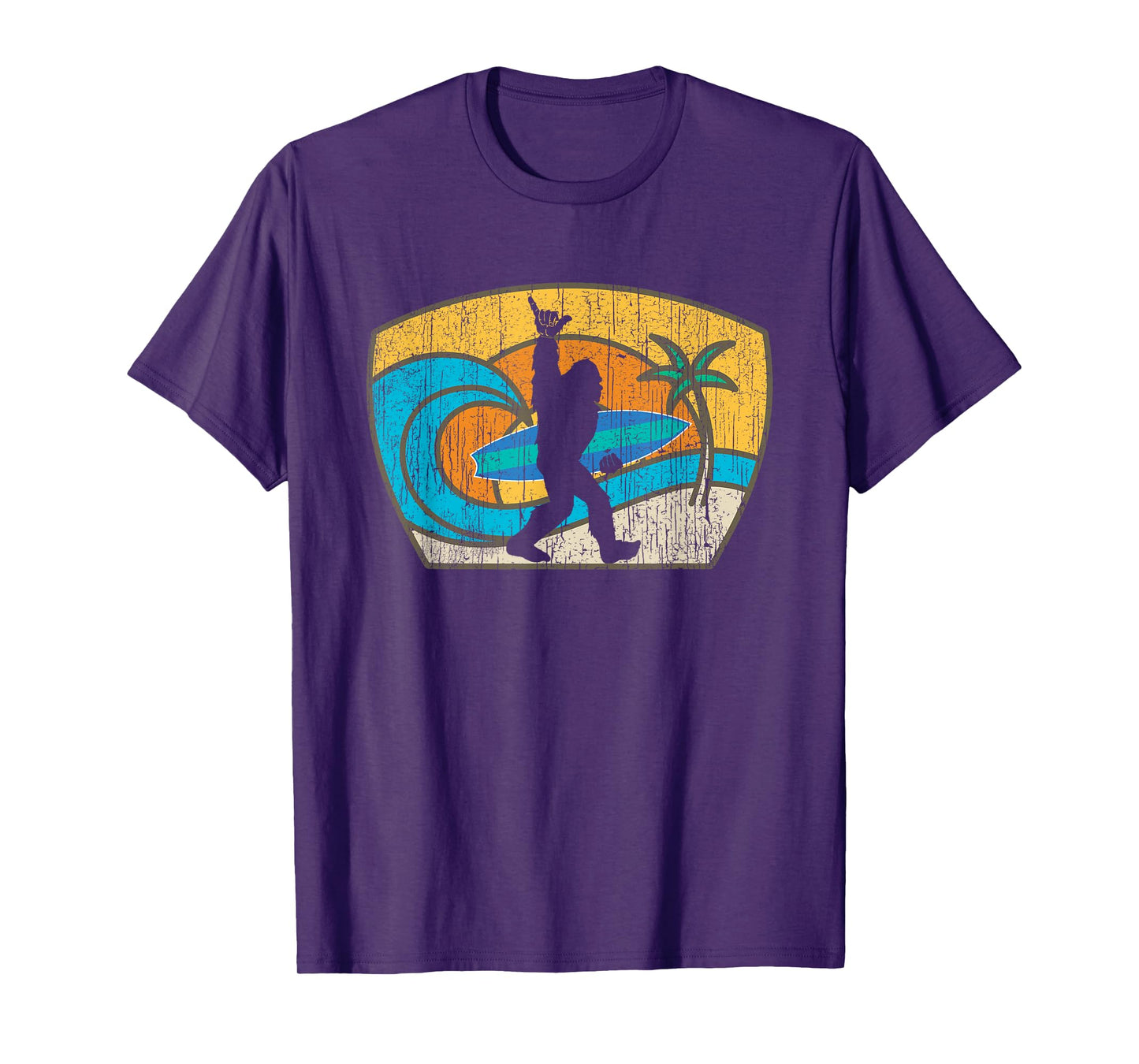 Bigfoot Retro Surfing Gift for Shaka Aloha Surfer Dude Men Women Girls Kids T-Shirt