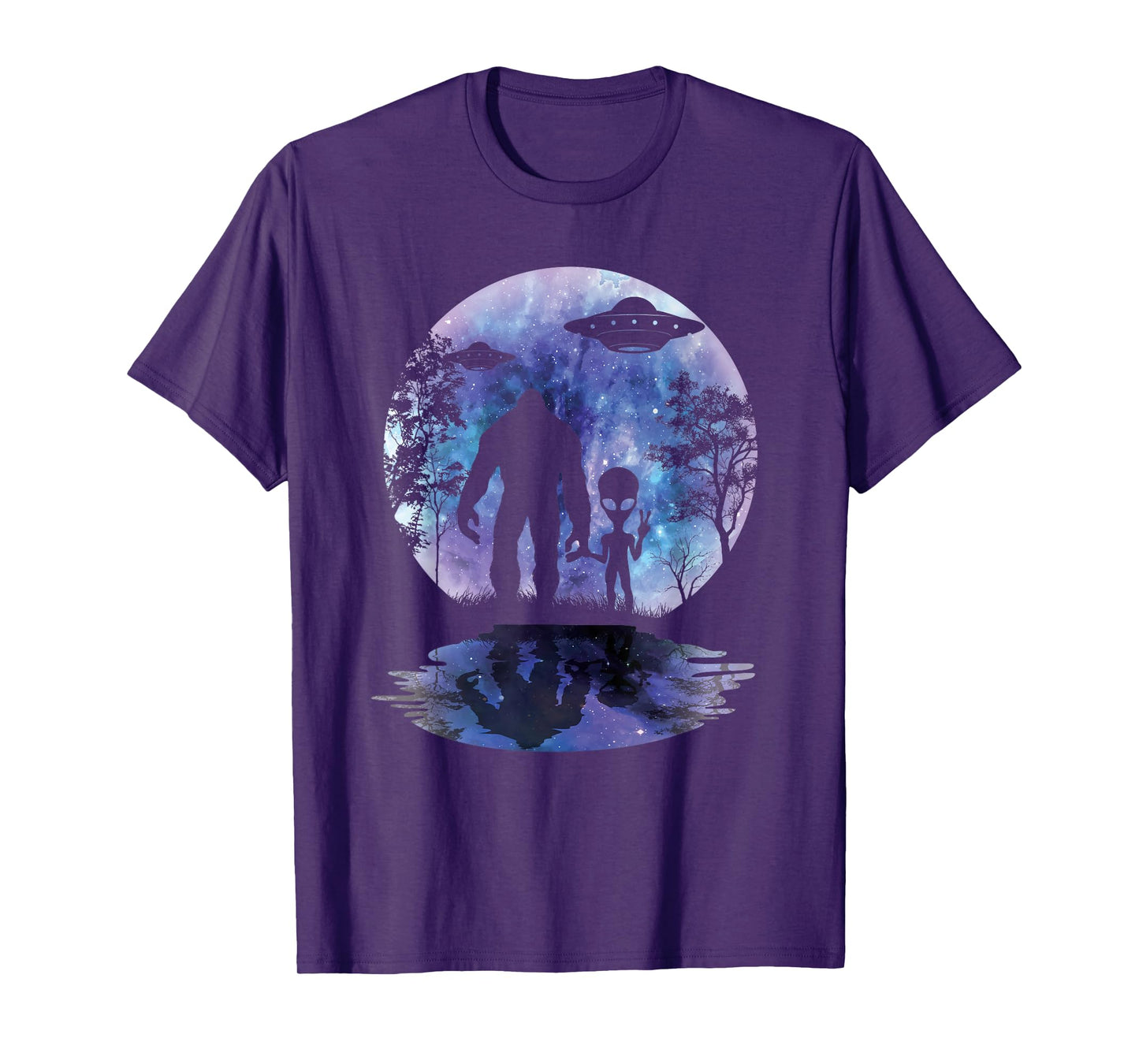 Alien Bigfoot Moon Sasquatch UFO Extraterrestrial Men women T-Shirt