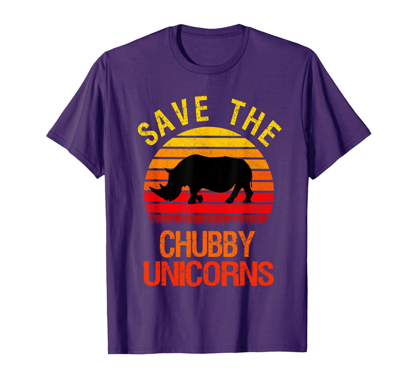 Save The Chubby Unicorns Retro Style Rhino T-Shirt