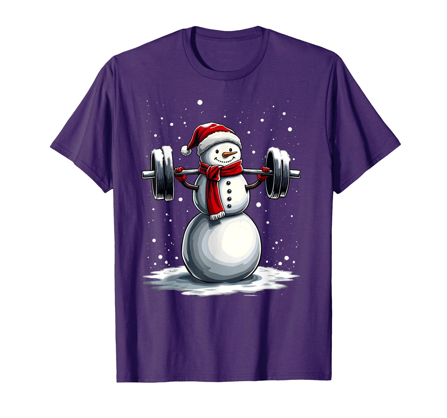 Christmas Snowman Deadlift Xmas Weightlift Gym Men Women T-Shirt