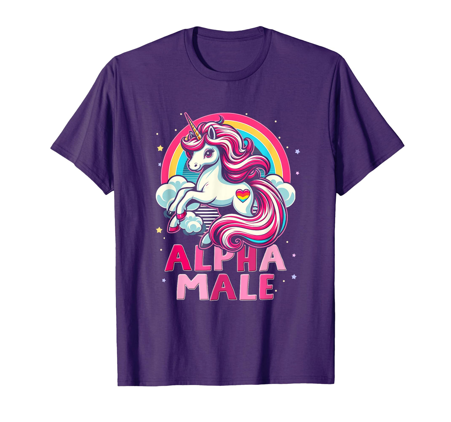 Ironic Cute Alpha Male Unicorn Rainbow Funny Sarcastic Humor T-Shirt