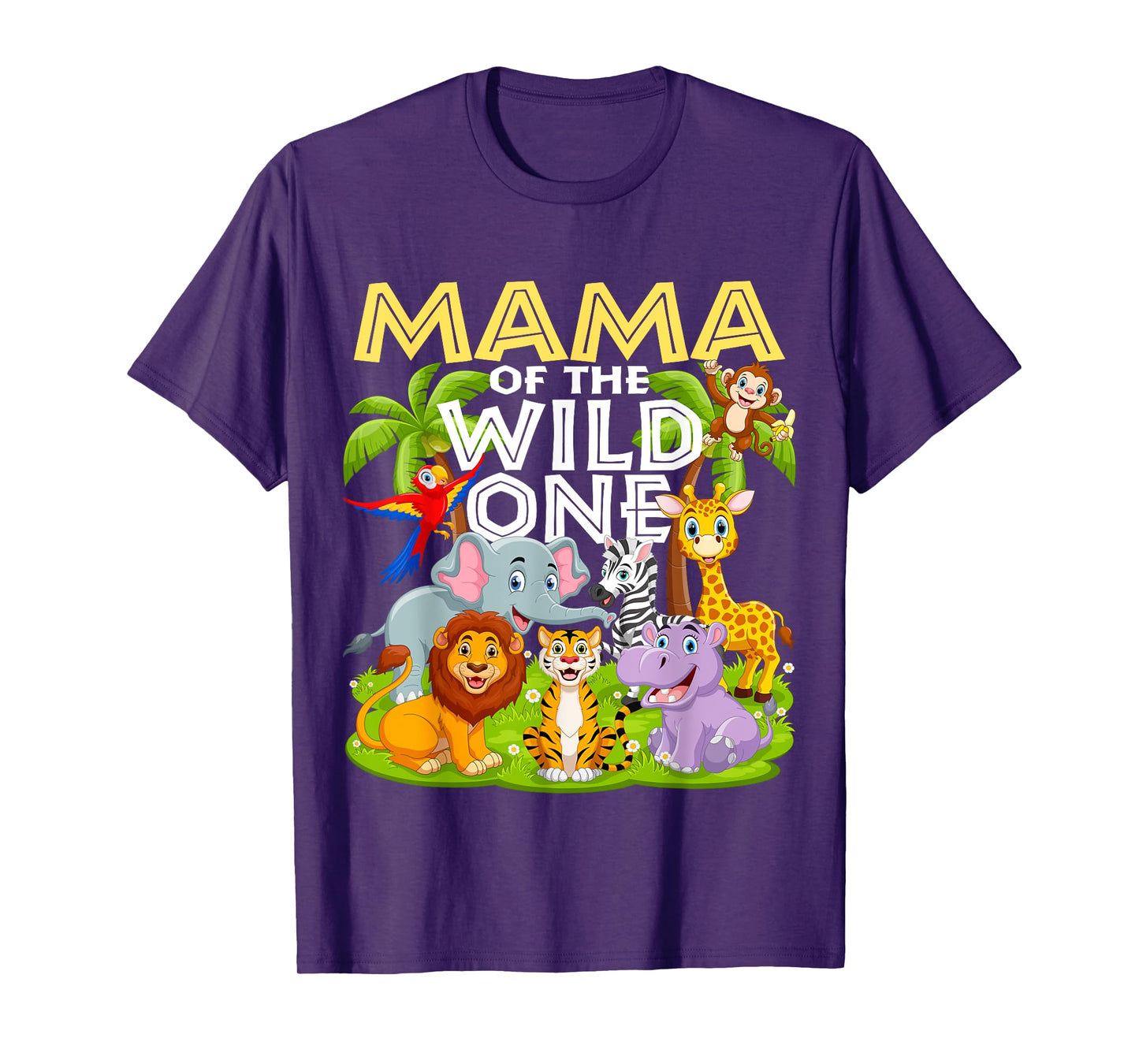 Mama Of The Wild One 1st Birthday Zoo Animal Safari Jungle T-Shirt