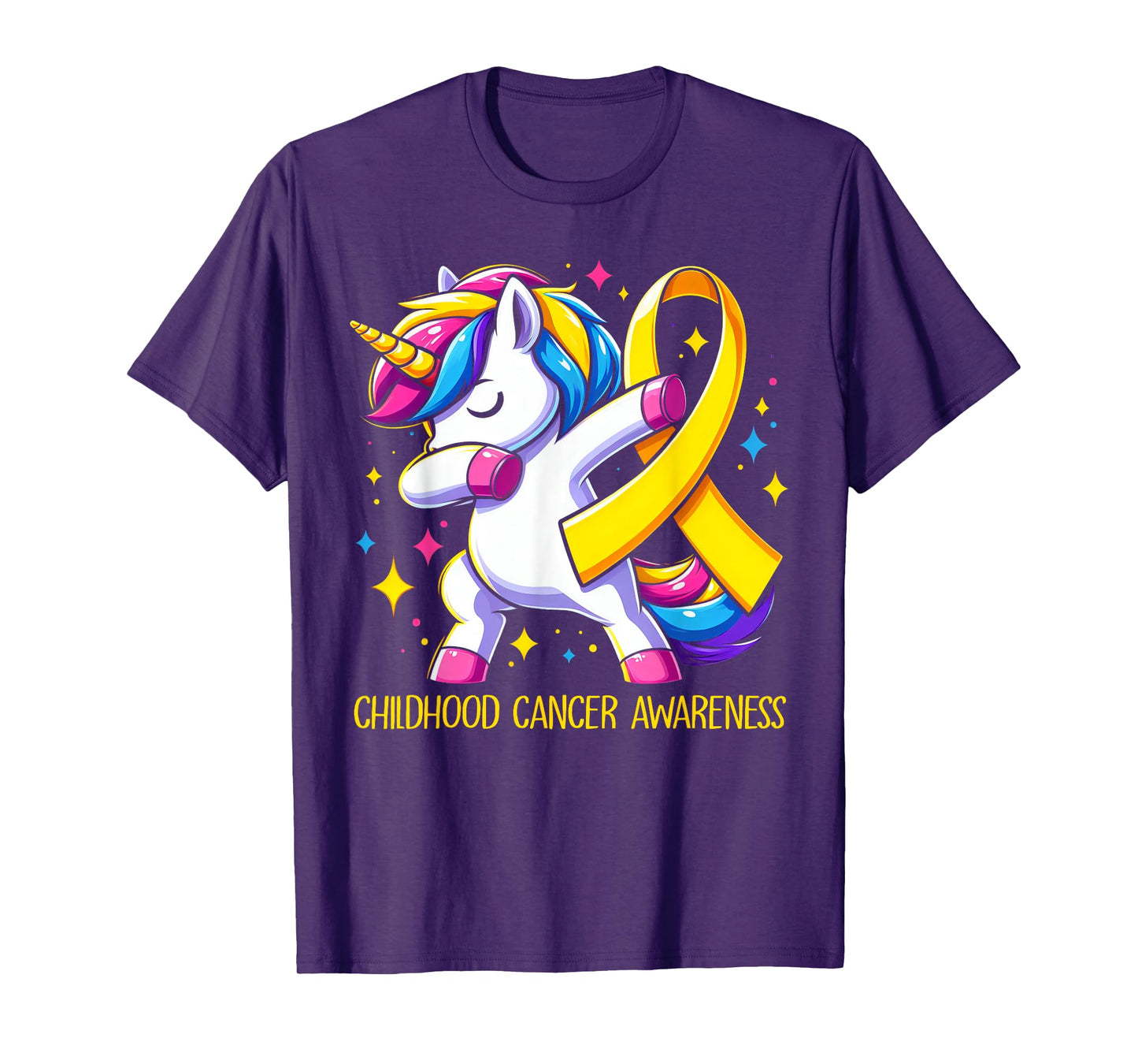 Childhood Cancer Awareness Unicorn Kids Girls T-Shirt