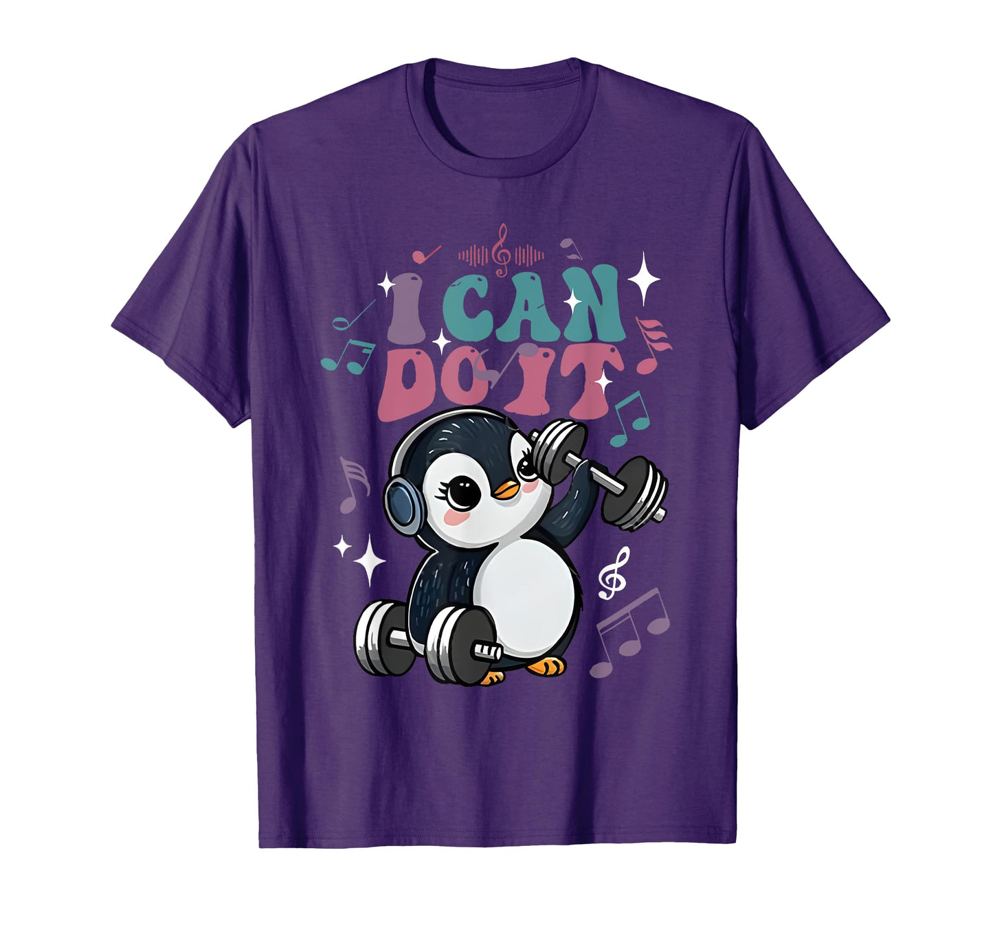 i can do it funny penguin deadlift weight lifting workout T-Shirt